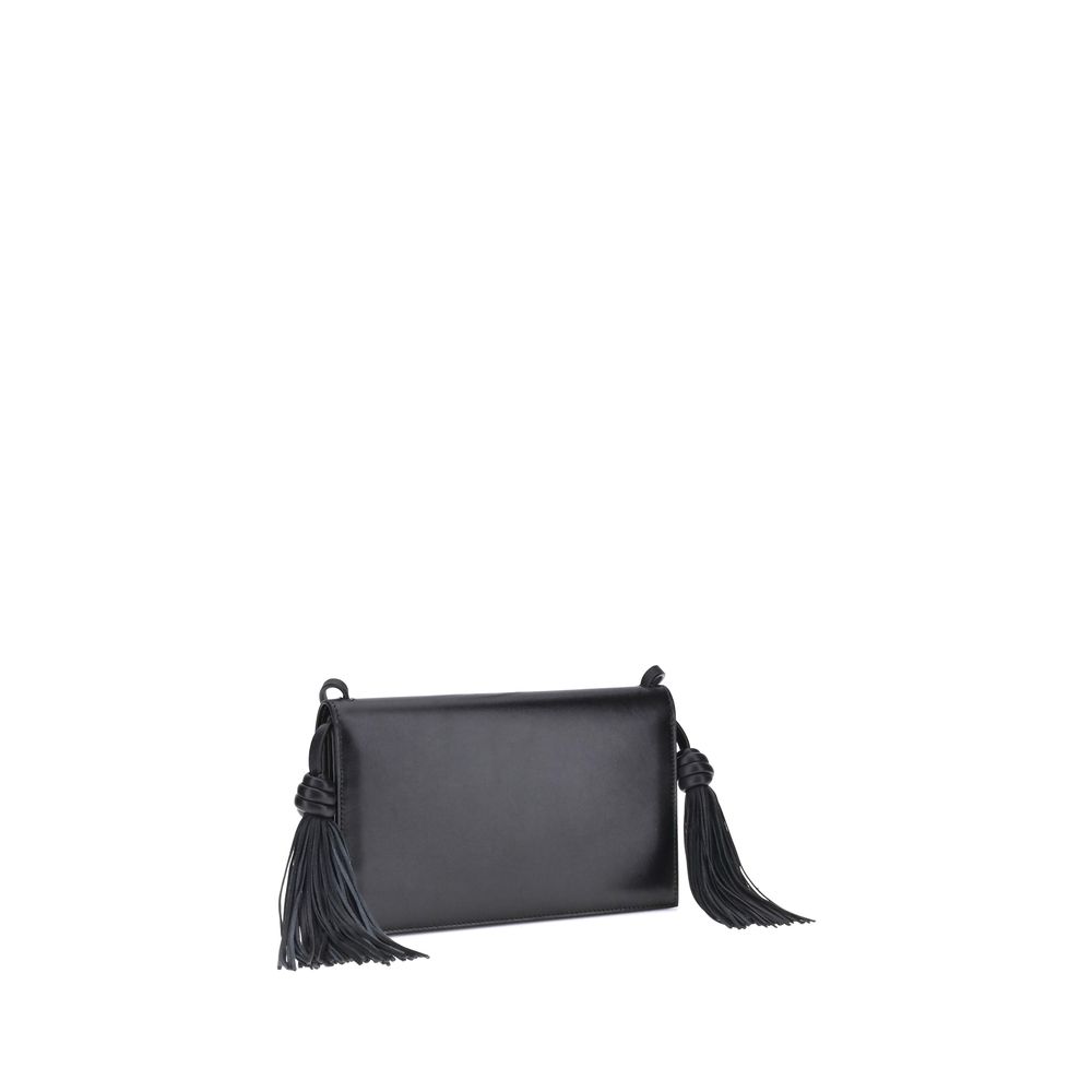 Jil Sander Schwarze Kalbshaut Bos Taurus Schultertasche